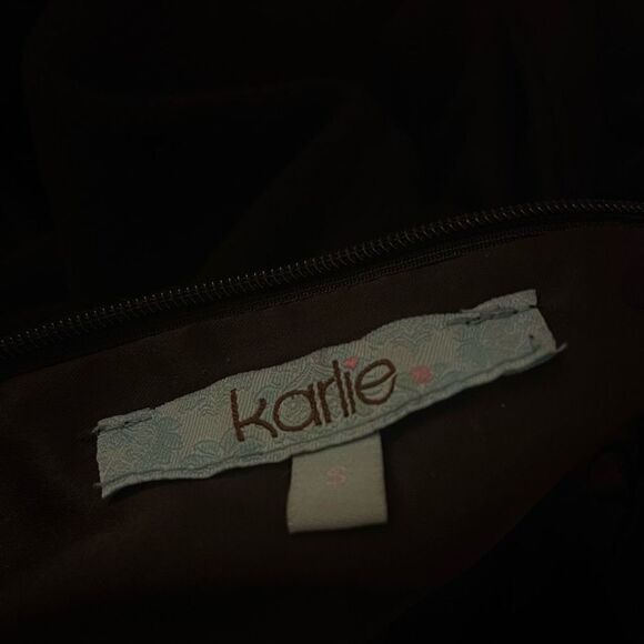 Suede Criss Cross Choker Dress Sz Small - Picture 2 of 3